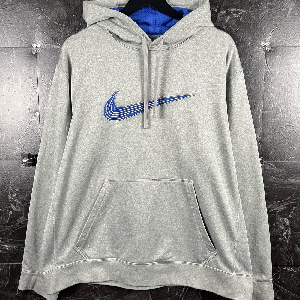 Nike Men's Grey Therma-Fit Fleece Hoodie XL